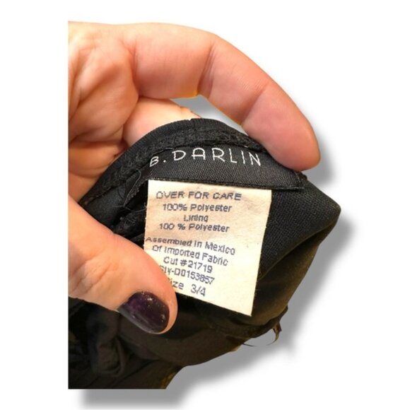 Women’s 4 B Darlin Black Chiffon Y2K Sleeveless Halter Dress - Picture 7 of 7